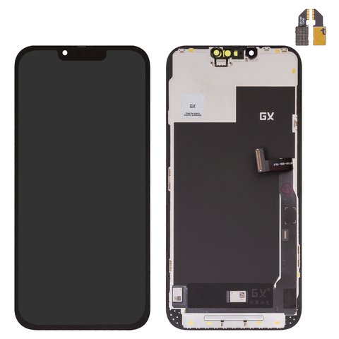 Дисплей для iPhone 13 Pro Max, чорний, з рамкою, High Copy, без мікросхеми, OLED , GX OEM hard
