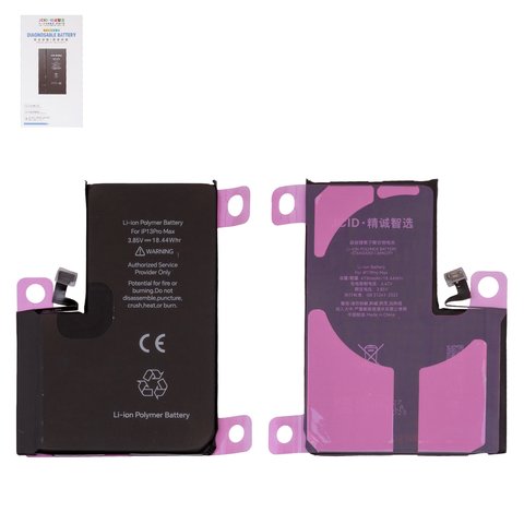 Аккумулятор JCID для Apple iPhone 13 Pro Max, Li Polymer, 3,85 B, 4790 мАч, повышенная ёмкость, без сообщения об ошибке, high capacity diagnosable battery