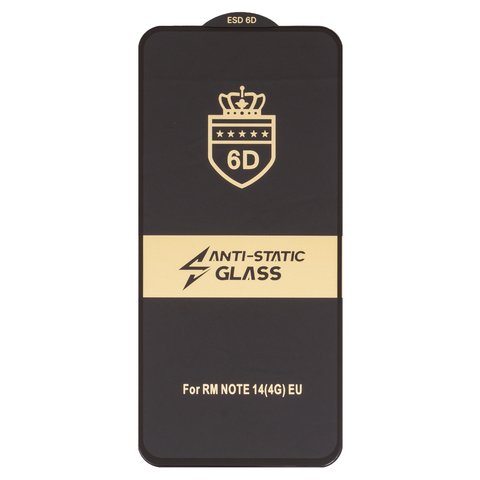 Защитное стекло ESD 6D для Xiaomi Redmi Note 14 4G, совместимо с чехлом, Full Glue, Anti Static, без упаковки , черный, EU version