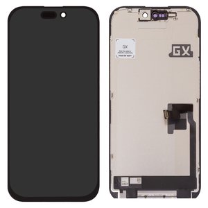 Дисплей для iPhone 16 Pro, чорний, з рамкою, Copy, TFT , GX In Cell